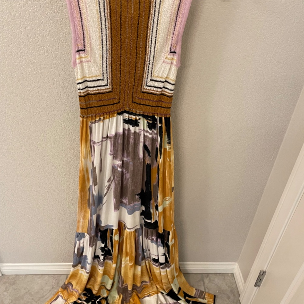 NWOT! MISSONI Multicolor Paint Splash Tiered Sleeveless Maxi Dress Size US 6 - Picture 6 of 14